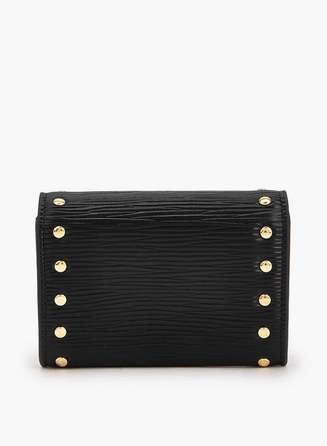 سيليست Stud Embellished Wallet with Button Closure